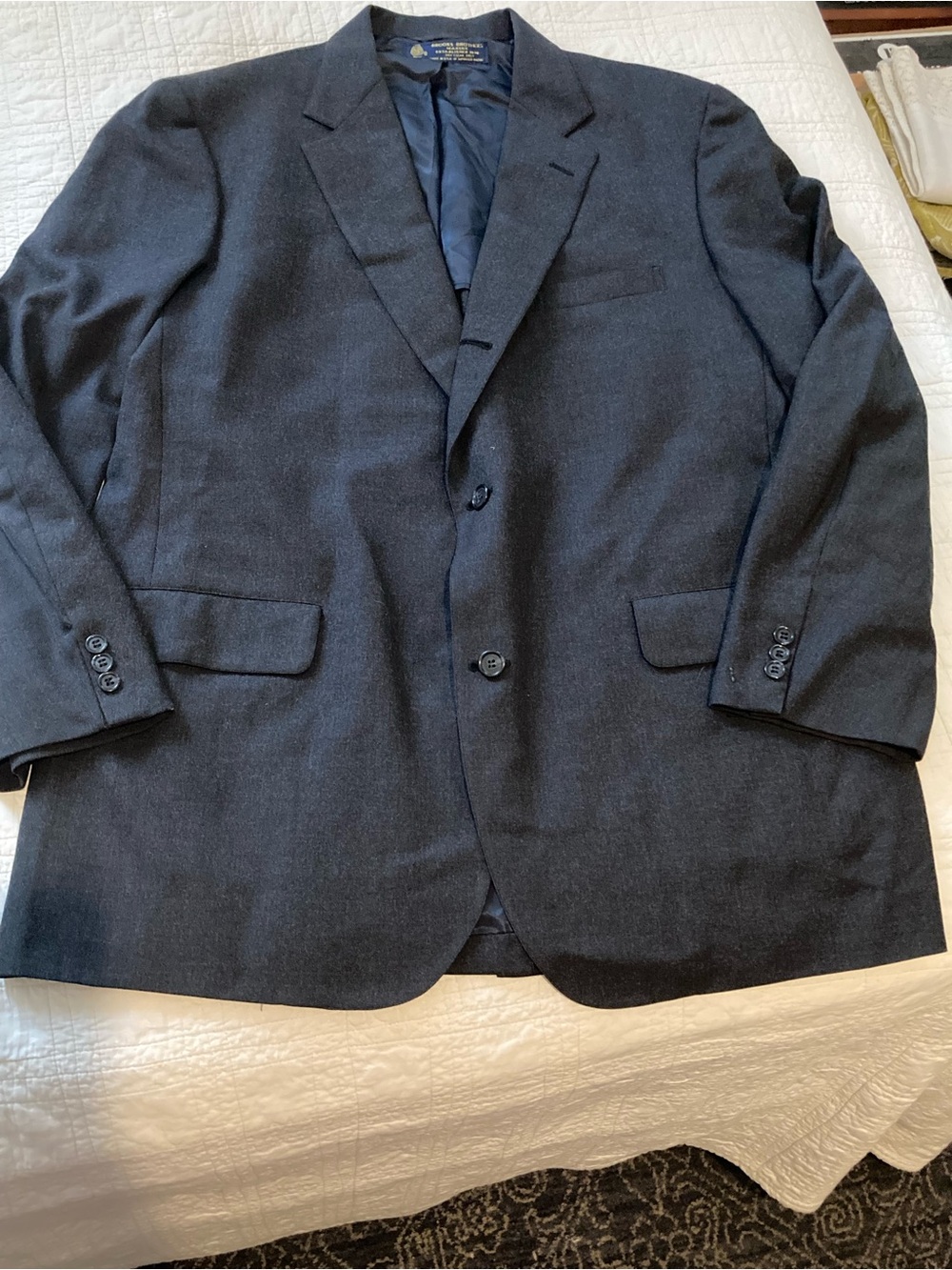 Brooks Brothers Men's Dark Navy Wool Two-Button Blazer GUC Size 44L